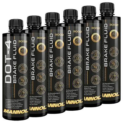 Bremsflüssigkeit MANNOL DOT-4 J1703 6x 450 ml Bremse Brems Flüssigkeit DOT4