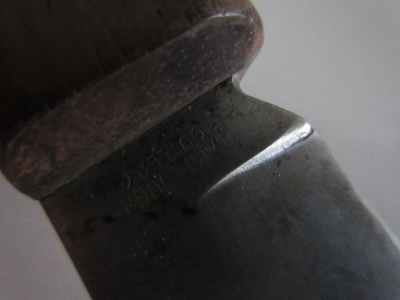 VINTAGE GERMAN LAMPLOUGH ORIGINAL TRAPPER HUNTING KNIFE w THICK LEATHER