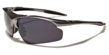 X-Loop Wrap Around Semi Rimless Men's Sunglasses Grey Frame / Smoke Lens