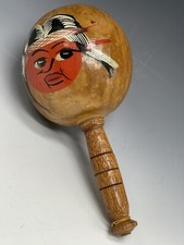 Vintage Wooden Venezuela Maraca Shaker Music Instrument Glossy Finished