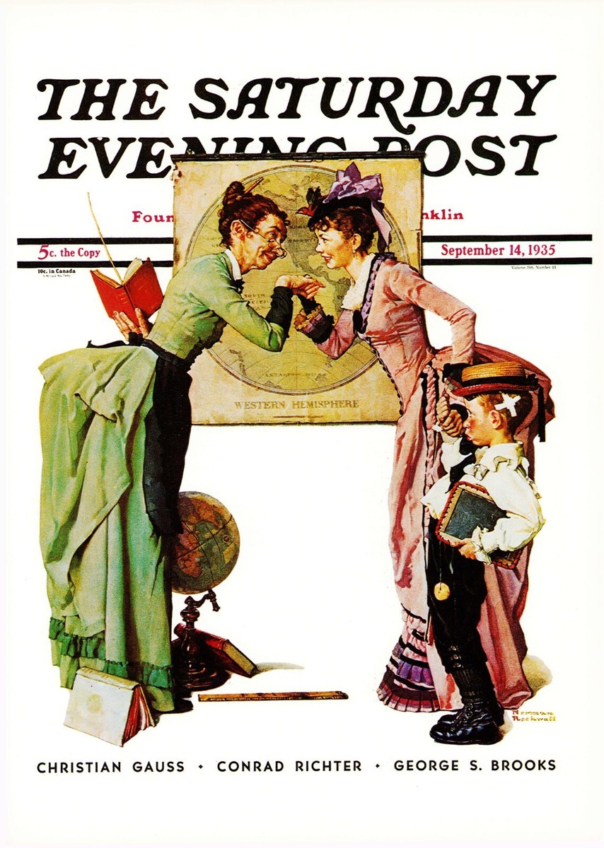 1935 SEPT 14 First Day School NORMAN ROCKWELL SATURDAY EVENING