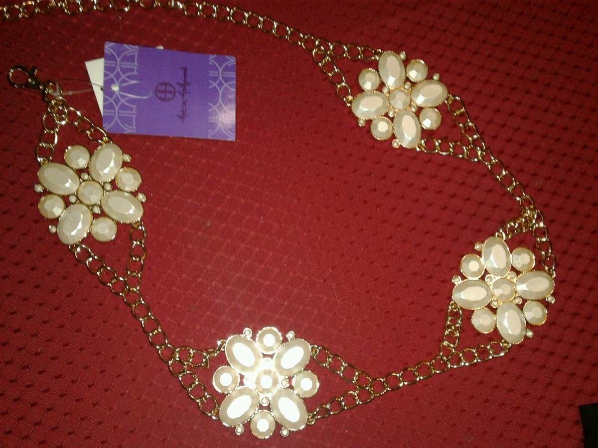 Gold Chain Floral Belt for women Metallic Floral Chain Belt main image 2