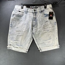 SouthPole Authentic Collection Jeans Shorts Light Sand Blue Size 34