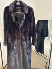Mango X Camille Faux Fur Size 8 Long Trench Coat
