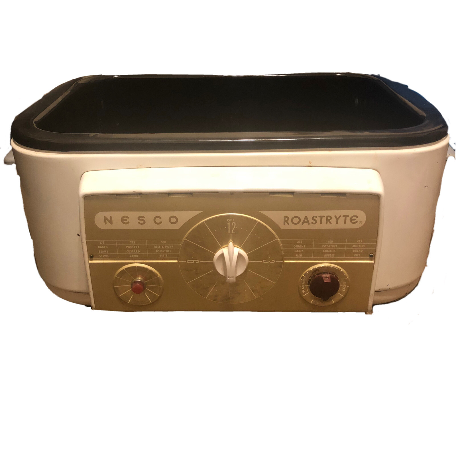 Vintage MCM NESCO Roastryte N112B 120V Electric Roaster w/ Dishes