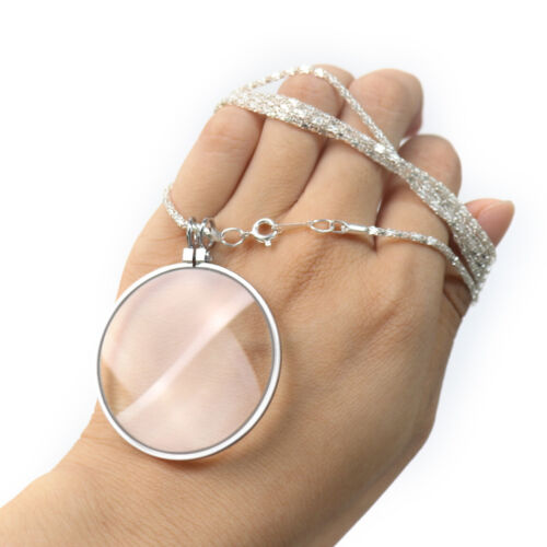 5x Magnifier Jewelry Lens Pendant Loupe Chain Monocle Necklace Magnifying Glass - Afbeelding 1 van 15