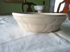 Vintage Manley Pottery Oval Salt Glaze Planter Bowl Light Tan Color