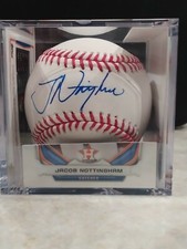 JACOB NOTTINGHAM-Houston Astros Signed Baseball (JSA COA) W / Ball Cube Display