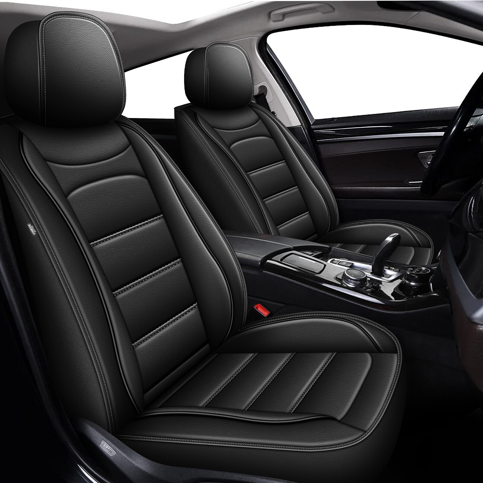 PU Leather Car 5-Seats Cover Full Set Universal Front Rear Cushion Protectors
