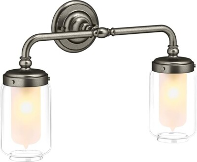 New! KOHLER Artifacts  Double Sconce Light Vintage Nickel (72582-VNT)