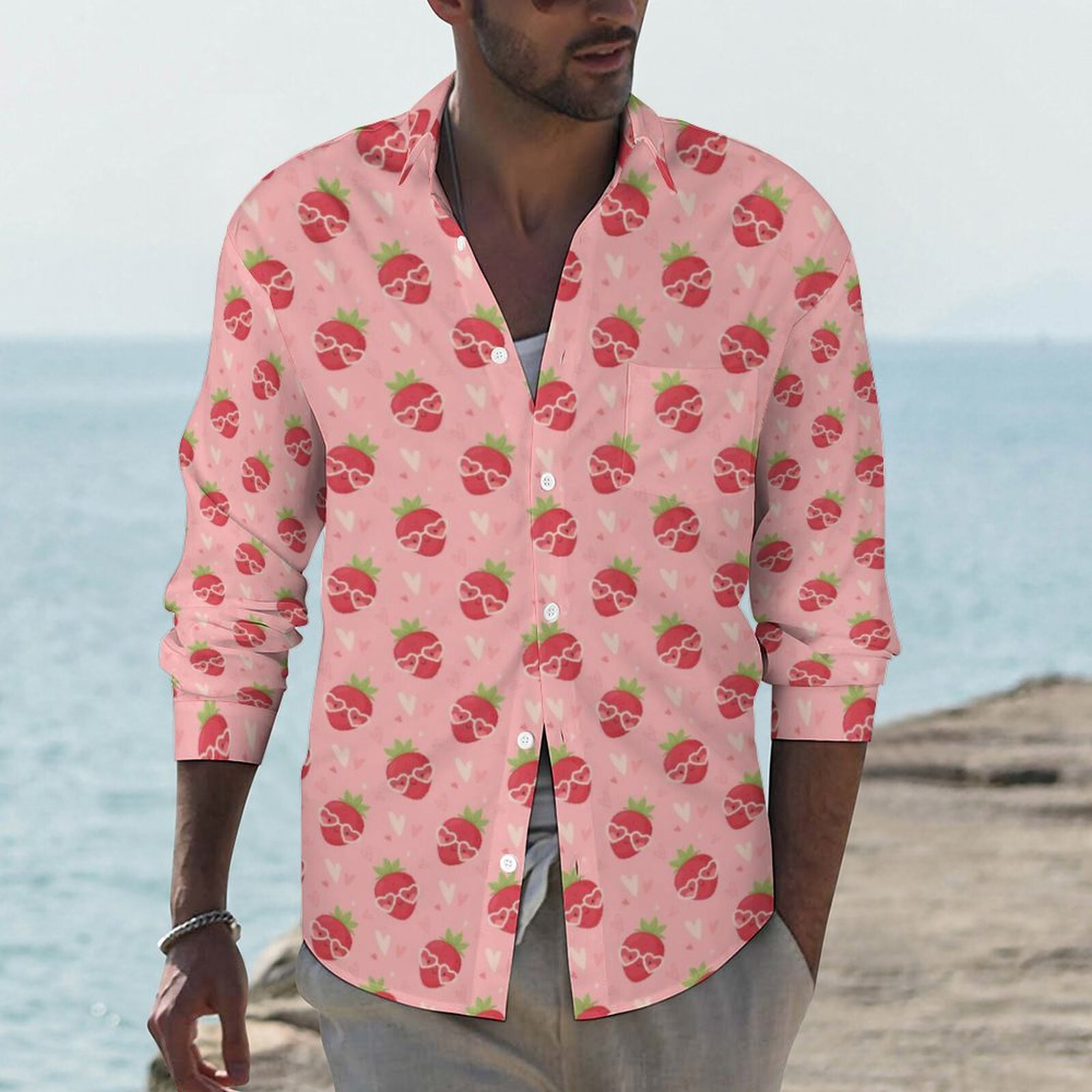 valentine's button up shirt