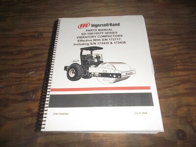 Ingersoll Rand SD100TF Drum Roller Vibratory Compactor Parts Catalog Manual xo