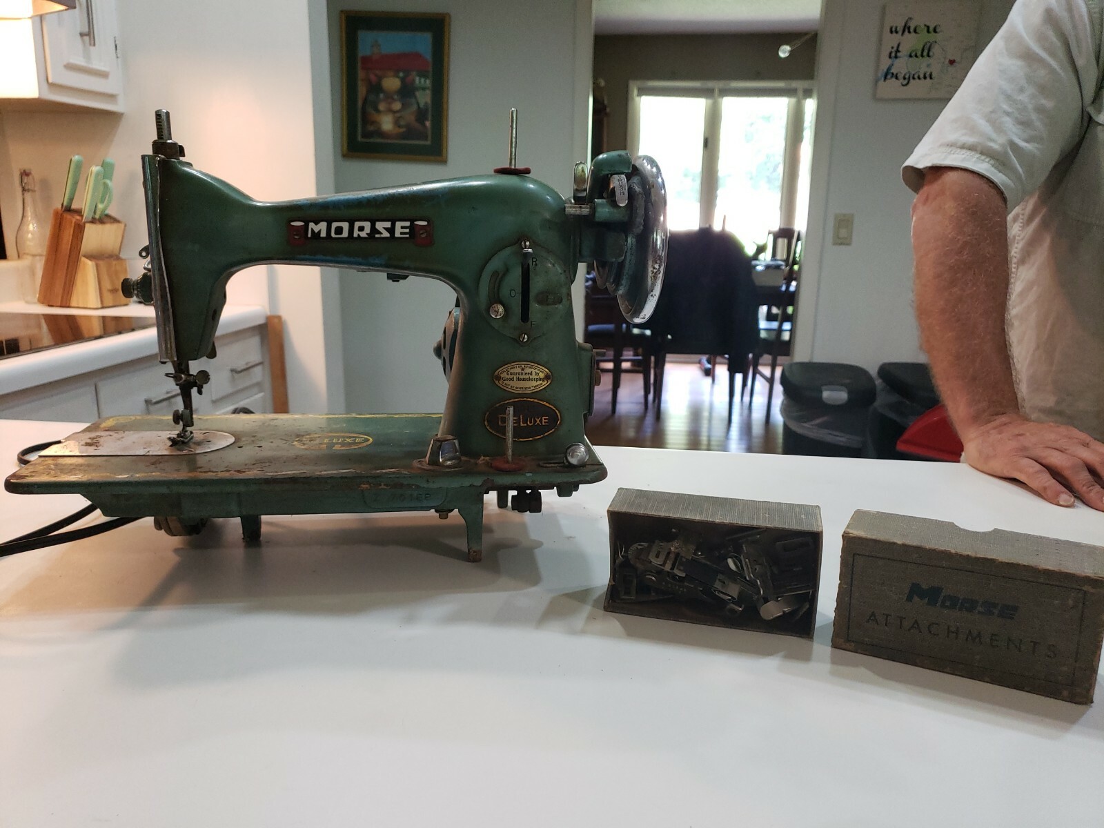 MORSE Vintage Deluxe 200 Sewing Machine Japan Blue PARTS REPAIR eBay