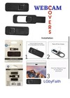 ONN WEBCAM COVERS 3 Pack BLACK for Laptops, Tablets and Smartphones NEW SEALED
