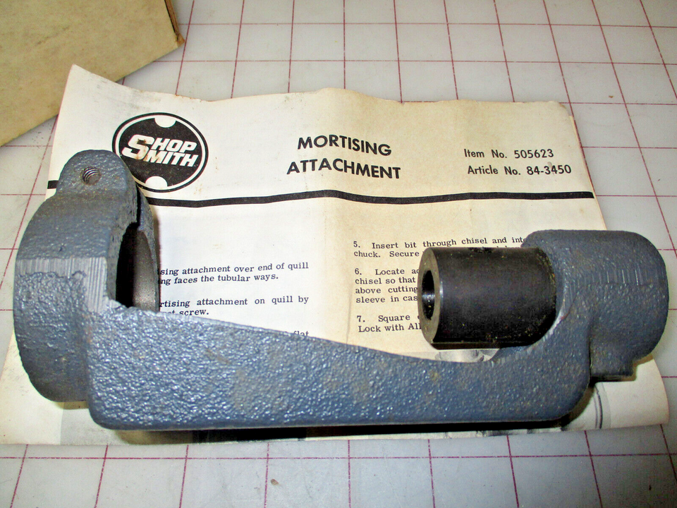 NEW SHOPSMITH Mortising Attachment 505623 in box with Instructions