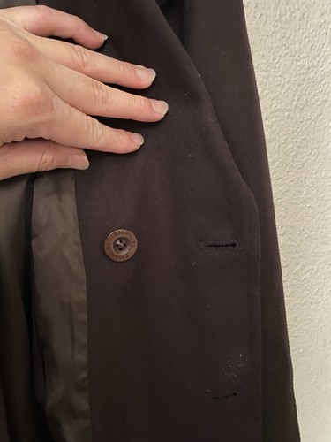 Vintage Emanuel Ungaro Men’s Double Breasted Coat Jacket Heavy Wool Brown Sz M - Picture 10 of 17