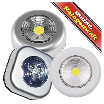 LED Touch COB-Led weiß silber Klebelampe Schrank-Lampe Unterbau-Leuchte Batterie