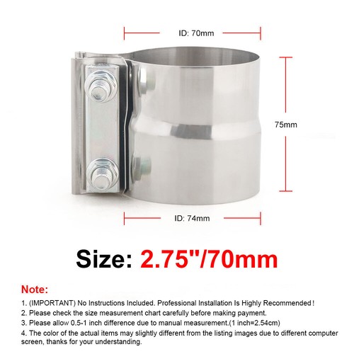 Gorise 3 Pcs Stainless Steel T-Bolt Exhaust Clamps - 20mm Band Width For 29-31mm Pipes