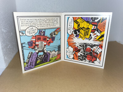 1992 Wal Mart Kid's Meal Transformers G2 Booklet and Puzzle