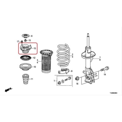 2脚まとめ買い M.HONDA 2 Genuine Honda Civic 2008-2015 Front Strut Shock Mount 51920-TR0
