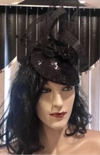 STUNNING RED CARPET WOMEN FASCINATOR COMBO SEQUENCE/SINAMAY HAND BAND DESIGNER