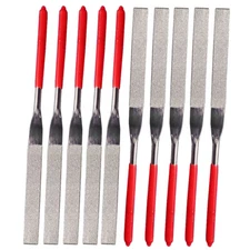 10pcs 5x180mm Flat Diamond Grit File Set Sharpening Tool For Wood Metal Plastic