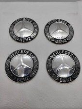 4 Stickers Noir silver Centre de Roue Moyeu wheel cap Mercedes65mm