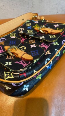 Louis Vuitton Lodge Shoulder Bag PM Black Canvas Murakami