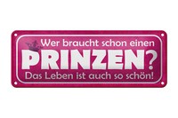 Blechschild Spruch 27X10Cm Wer Braucht Schon Einen Prinzen Dekoration