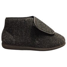 Cosyfeet Robbie Slippers Men US 13 Black Wool Hook & Loop Comfort Warm-Lined EUC