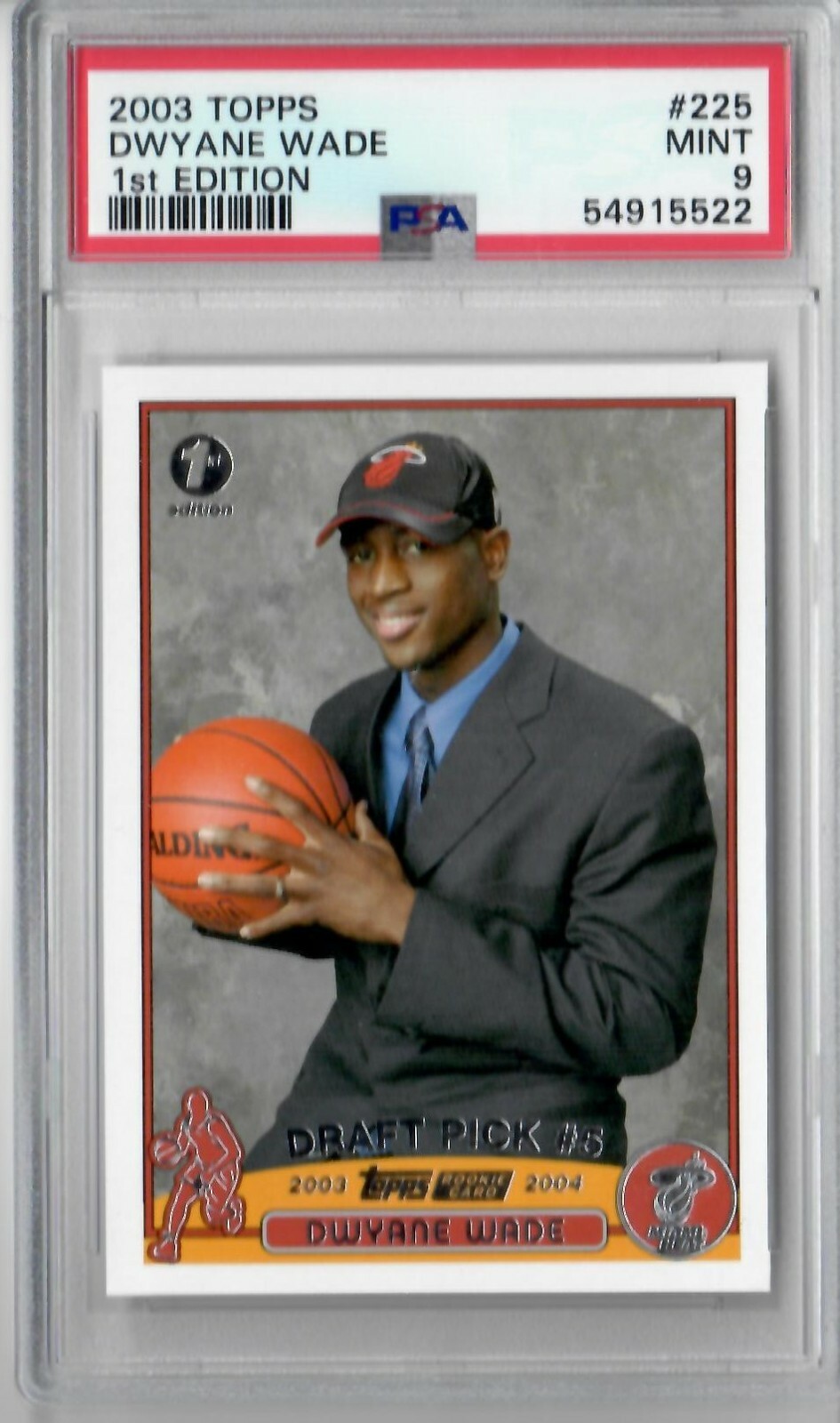 2003 -04 Topps 1st Edition DWYANE WADE Rookie Card #225 Heat RC SP PSA 9 Mint