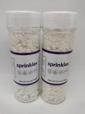 Edible Pearl Sugar Sprinkles White Candy 120g/ 9.2oz Baking Edible Cake 12/2025