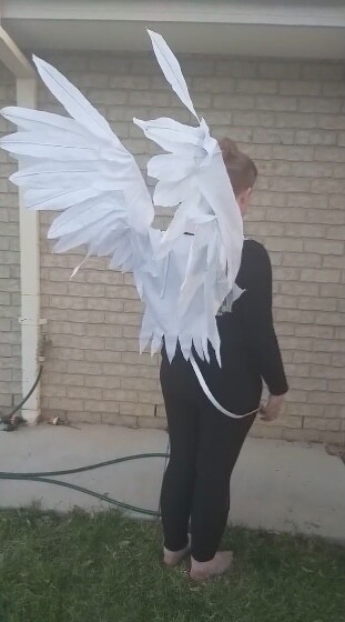 White Motorized Articulated Wings, lightweight 5ft LED flapping | eBay