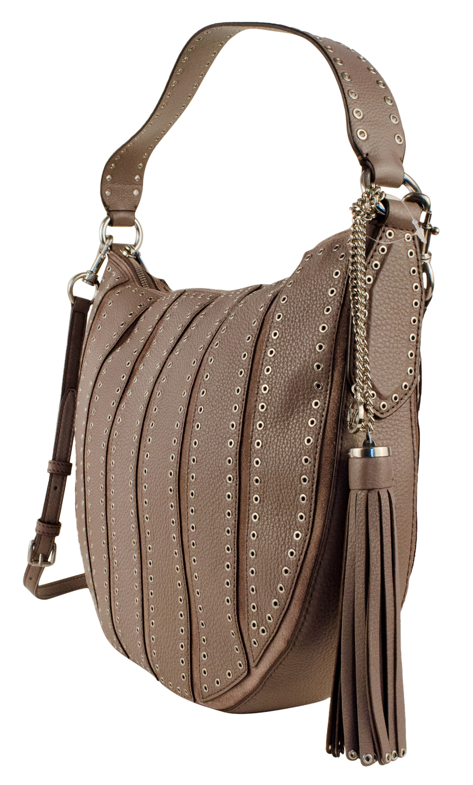 Michael Kors Brooklyn Large Grommet Convertible Hobo Bag, Cinder eBay