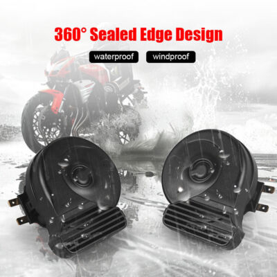 For Motorcycle Car Horn 12V 410Hz-510Hz Sound Loudness Waterproof 2-way