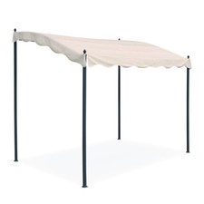 PERGOLA GAZEBO GIARDINO M. 3X2,5 FERRO COPERTURA ANTIPIOGGIA PVC ECRU SALVADOR