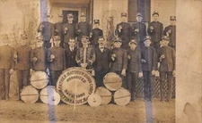 MITTINEAGUE Massachusetts postcard RPPC 1905 Father Matthew Drum Corps band