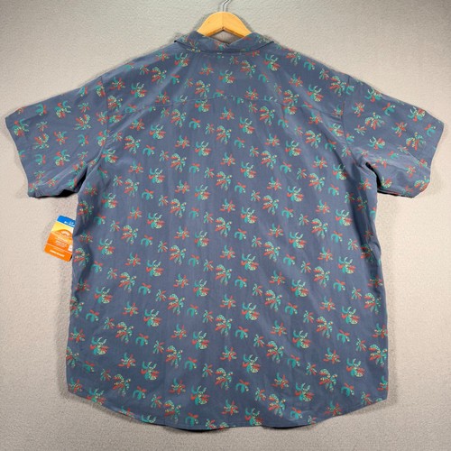 Columbia Captree Island Button Up Shirt Mens 2XL Blue All Over Print Omni Shade - Picture 2 of 11