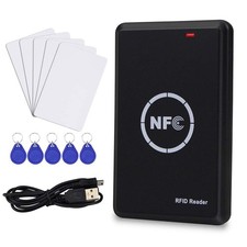LEXI RFID NFC Duplicator, 125KHz Key fob Copier, Smart Card Reader Black
