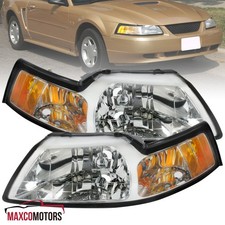 Headlights Fits 1999-2004 Ford Mustang Replacement Head Lamps Leftright Headlights Fits 1999-2004 Ford Mustang Replacement Head Lamps Leftright