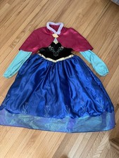 Vestido Disfraz Anna Frozen Colección Disney Capa Niñas Talla 5-6