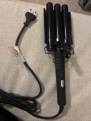ELLE Premiere Triple Barrel Deep Hair Waver Curling Iron Wand with European Cord