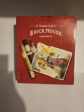 J.C. Newman Cigar Co. BRICK HOUSE Ceramic Dual Cigar 7" Ashtray NIB