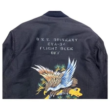 Buzz Rickson's US Navy Hook Deck Jacket L Hand Painted Eagle Skajang MA-1 F/S