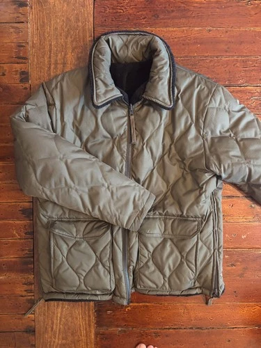 TAION Reversible Black Fleece / Quilted Olive Military Style Jacket - product listing photo