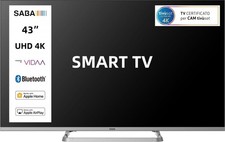 Smart TV 43 Pollici 4K Ultra HD Display LED VIDAA Grigio SA43SM10VDA Saba