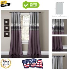 Night Sky Window Curtain Panel, Single, 42" W x 84" L, Purple  Gray - Sequin...