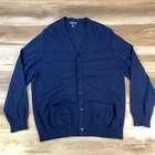 Brooks Brothers Cardigan Mens XL Luxury 100% Cashmere Knit Navy Blue Classic