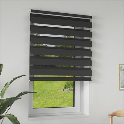 Klemmfix Roller Shutter Sichtschutz Doppelrollo Zebra Fenster Tür 70x120 cm