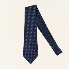 Tommy Hilfiger Silk Tie Navy Geometric Made in USA 3.75" x 57”